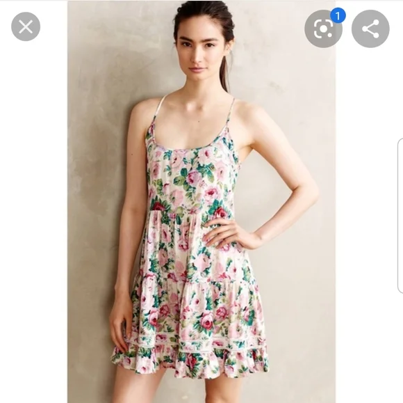 Anthropologie Eloise Lila Chemise floral dress SM - Picture 5 of 6